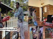 નાગરિકોએ કાર અને મોટરસાયકલના સ્પેરપાર્ટસથી ઘરને શણગાર્યું હતું