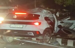 અમદાવાદ-મહેસાણા હાઈવે પર કલોલ નજીક બે કાર વચ્ચે સર્જાયો અકસ્માત