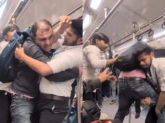 દિલ્હી મેટ્રોમાં હંગામોઃ બે કોર્પોરેટ કર્મચારીઓ વચ્ચે જોરદાર લડાઈ, વીડિયો વાયરલ