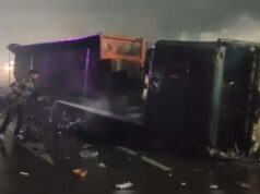 ભરતપુરમાં કરૂણ અકસ્માત, કોલસા ભરેલા ટ્રેલરમાં આગ; ડ્રાઈવર દાઝી ગયો